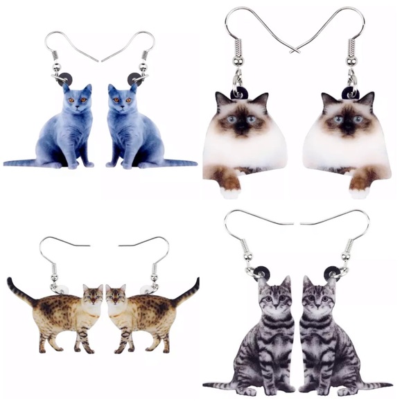 Jewelry - Acrylic Cat Earrings